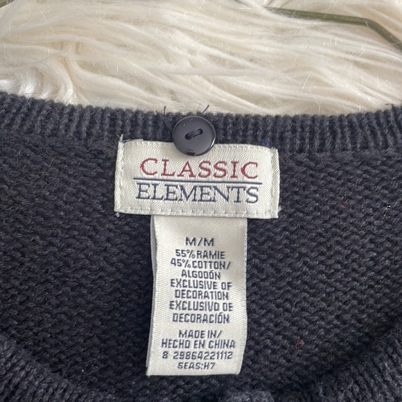 Classic elements vintage vtg beaded snowflake black Santa ugly Christmas sweater - Picture 15 of 16